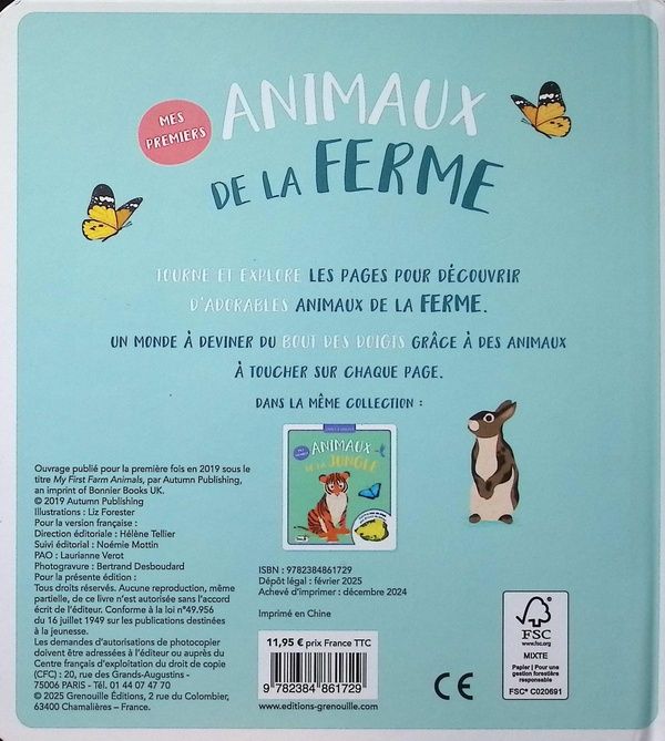 Quatrième de couverture de « Mes premiers animaux de la ferme »