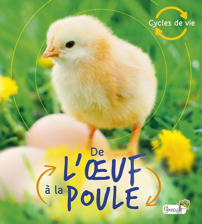 Couverture du livre « De l'oeuf à la poule » de Camilla De la Bedoyere, librairie Les Contes Infusés à Corte