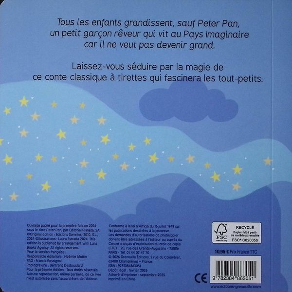 Quatrième de couverture de « Peter Pan »