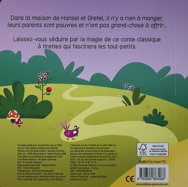 Quatrième de couverture de « Hansel et Gretel »