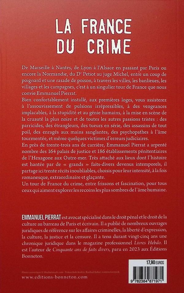 Quatrième de couverture de « La France du crime »