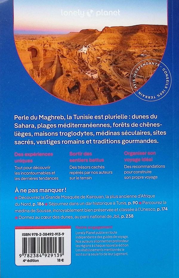 Quatrième de couverture de « Tunisie »
