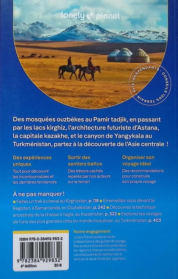 Quatrième de couverture de « Asie centrale »