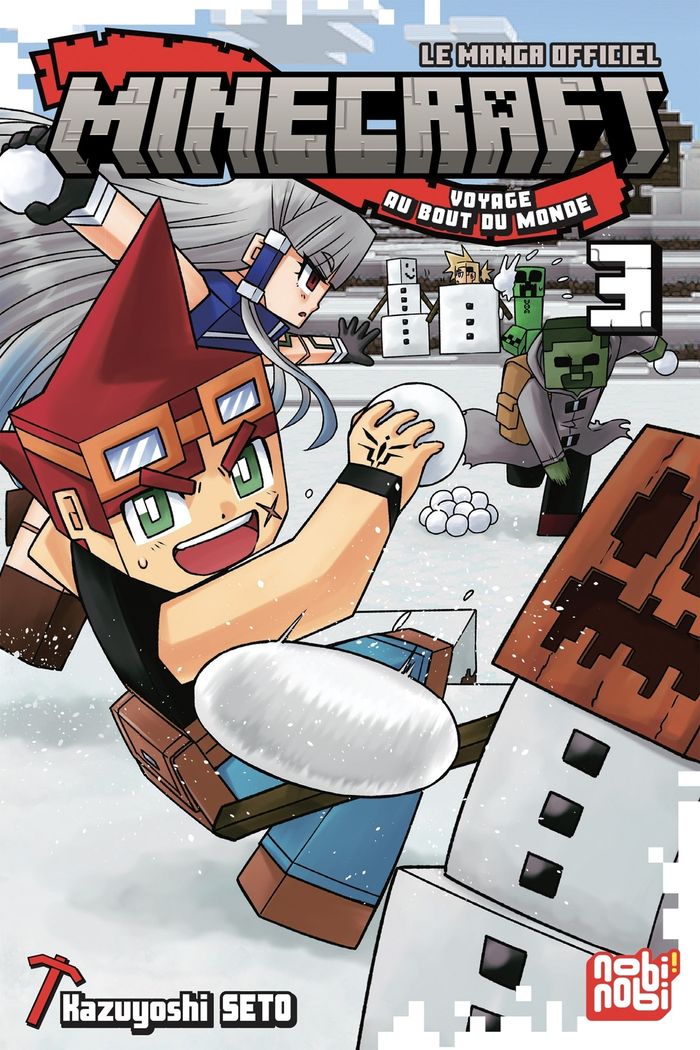 Couverture du livre « MINECRAFT, LE MANGA OFFICIEL - VOYAGE AU BOUT DU MONDE T03 » de Kazuyoshi Seto, librairie Les Contes Infusés à Corte