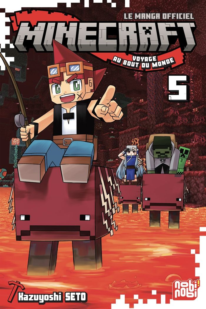 Couverture du livre « MINECRAFT, LE MANGA OFFICIEL - VOYAGE AU BOUT DU MONDE T05 », librairie Les Contes Infusés à Corte