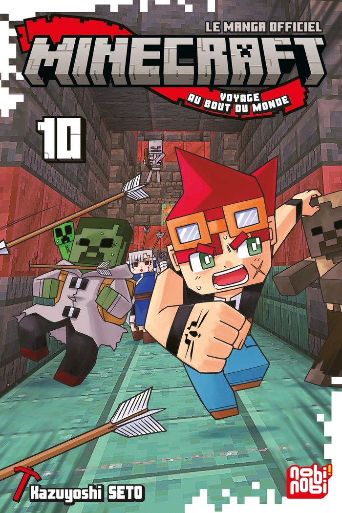 Couverture du livre « MINECRAFT, LE MANGA OFFICIEL - VOYAGE AU BOUT DU MONDE T10 » de Kazuyoshi Seto, librairie Les Contes Infusés à Corte