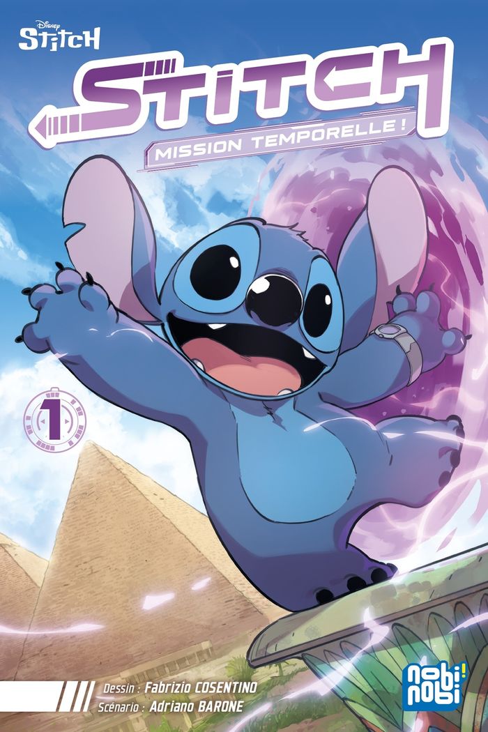 Couverture du livre « STITCH : MISSION TEMPORELLE ! T01 » de Barone/cosentino, librairie Les Contes Infusés à Corte