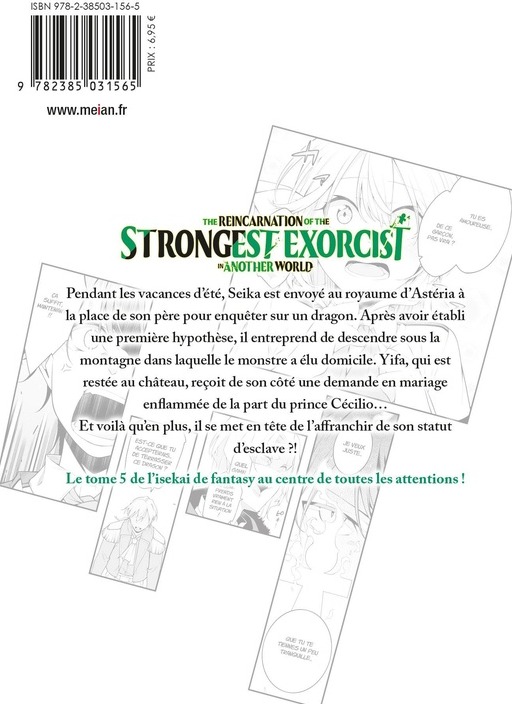 Quatrième de couverture de « The reincarnation of the strongest exorcist in another world »