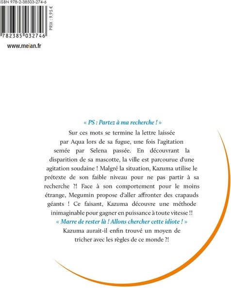 Quatrième de couverture de « KONOSUBA : SOIS BENI MONDE MERVEILLEUX ! (LIGHT NOVEL) - KONOSUBA : SOIS BENI MONDE MERVEILLEUX ! - »