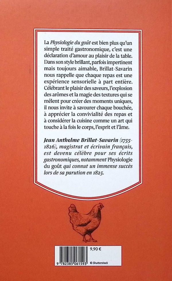 Quatrième de couverture de « Physiologie du goût : ou méditations de gastronomie transcendante »