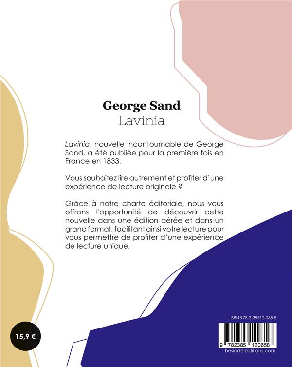Quatrième de couverture de « Lavinia »