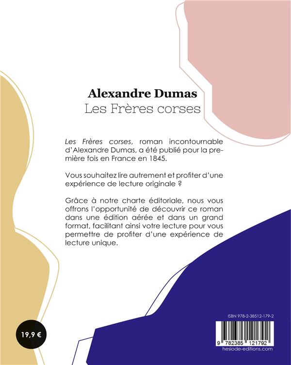 Quatrième de couverture de « Les frères corses »