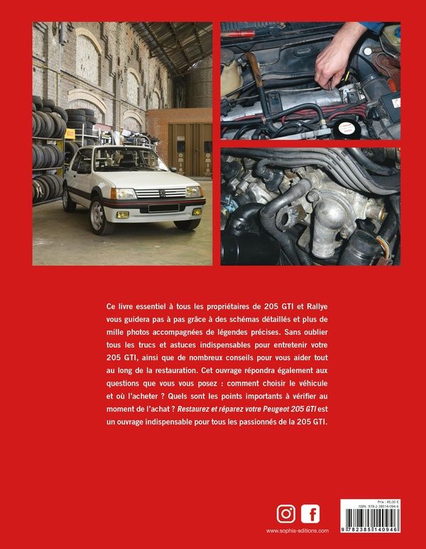 Quatrième de couverture de « Restaurez, réparez votre Peugeot 205 GTI »