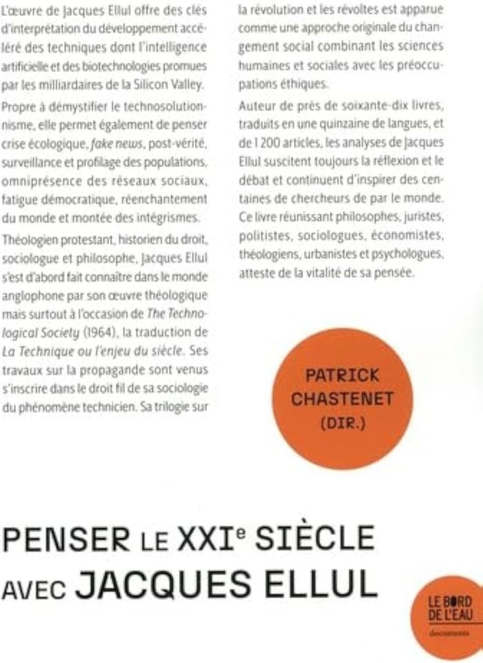 Couverture du livre « Penser le XXIe siècle avec Jacques Ellul », librairie Les Contes Infusés à Corte