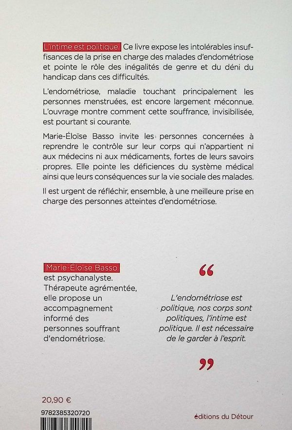 Quatrième de couverture de « Endométriose : reprendre le pouvoir »