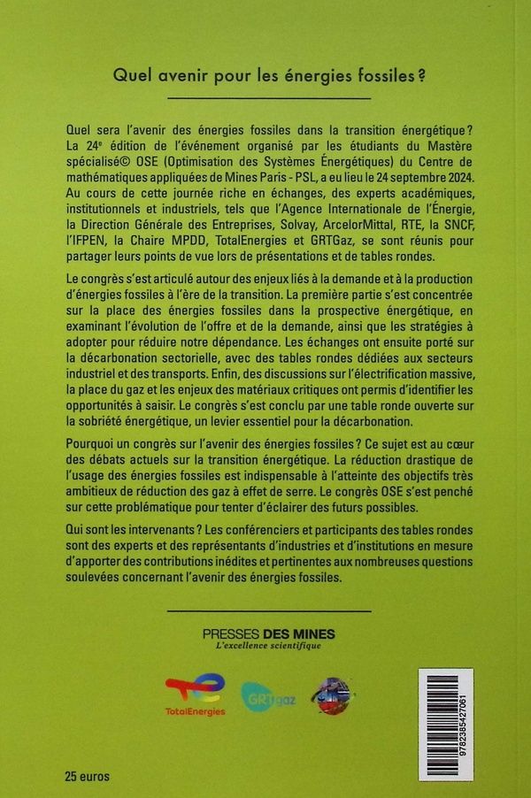 Quatrième de couverture de « Quel avenir pour les énergies fossiles ? »