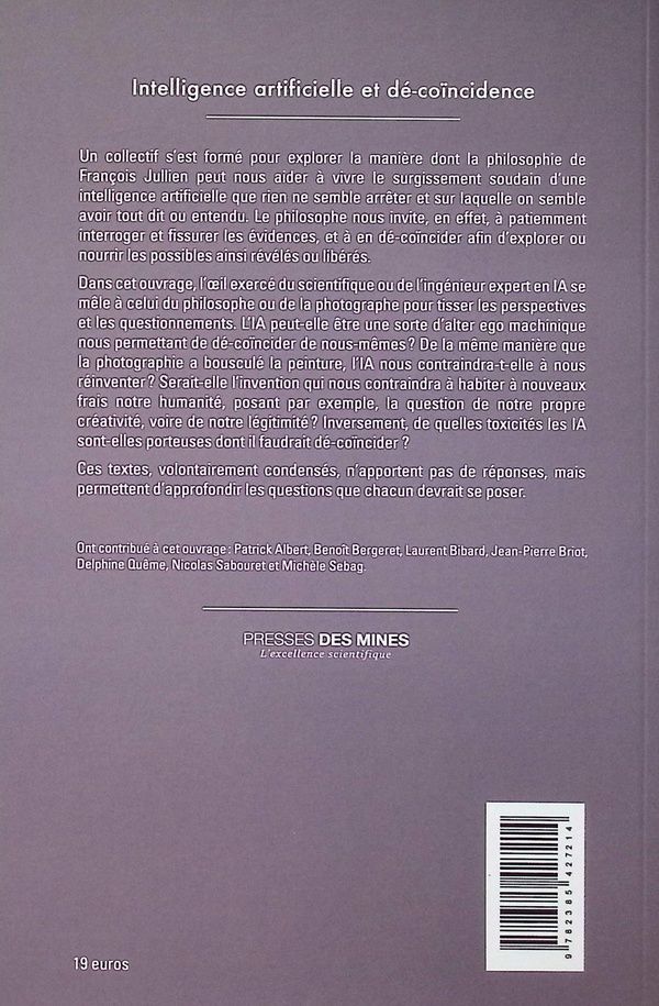 Quatrième de couverture de « Intelligence artificielle et dé-coïncidence »