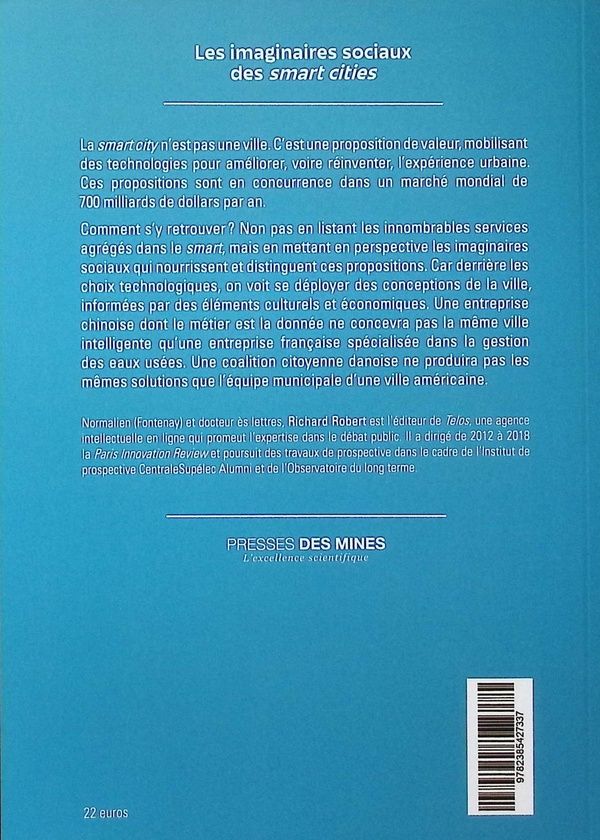 Quatrième de couverture de « Les imaginaires sociaux des smart cities »