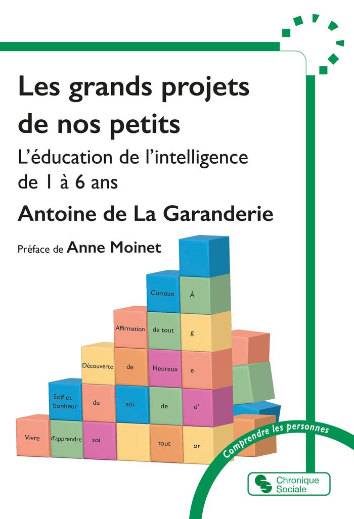 Couverture du livre « Les grands projets de nos petits : l'éducation de l'intelligence de 1 à 6 ans » de Antoine de La Garanderie, librairie Les Contes Infusés à Corte