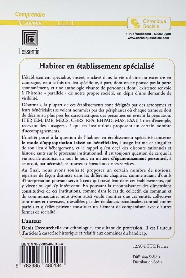 Quatrième de couverture de « Habiter en établissement spécialisé : résidences de la République »