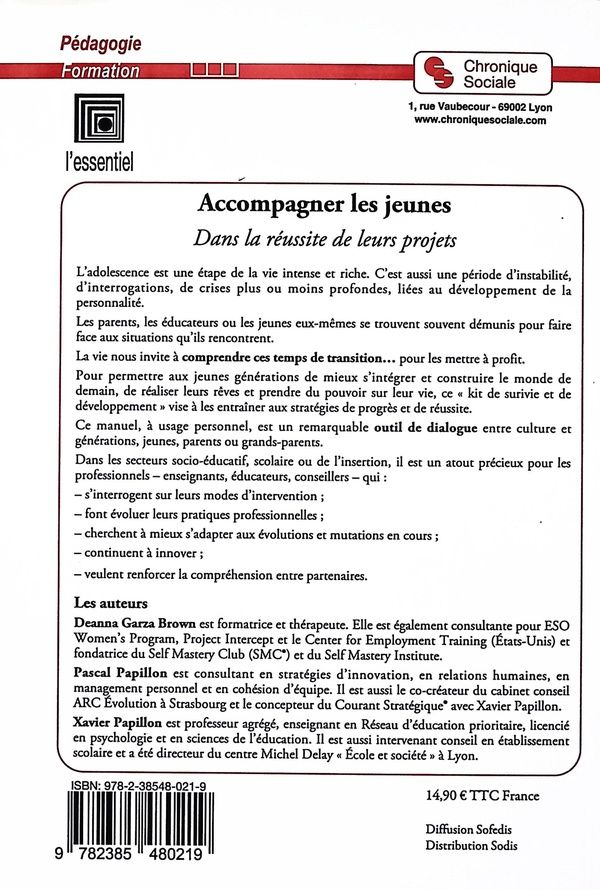 Quatrième de couverture de « Accompagner les jeunes dans la réussite de leurs projets : les fondamentaux »