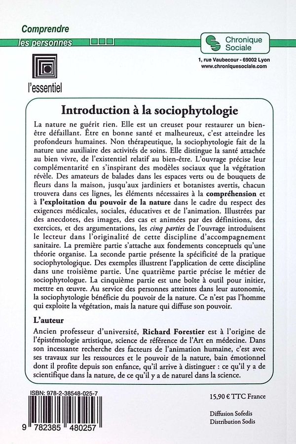 Quatrième de couverture de « Introduction à la sociophytologie : l'intimité entre nature et humanité »