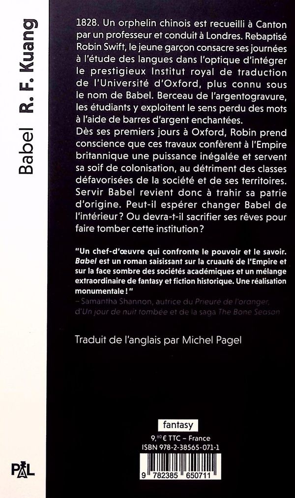 Quatrième de couverture de « BABEL (POCHE) »