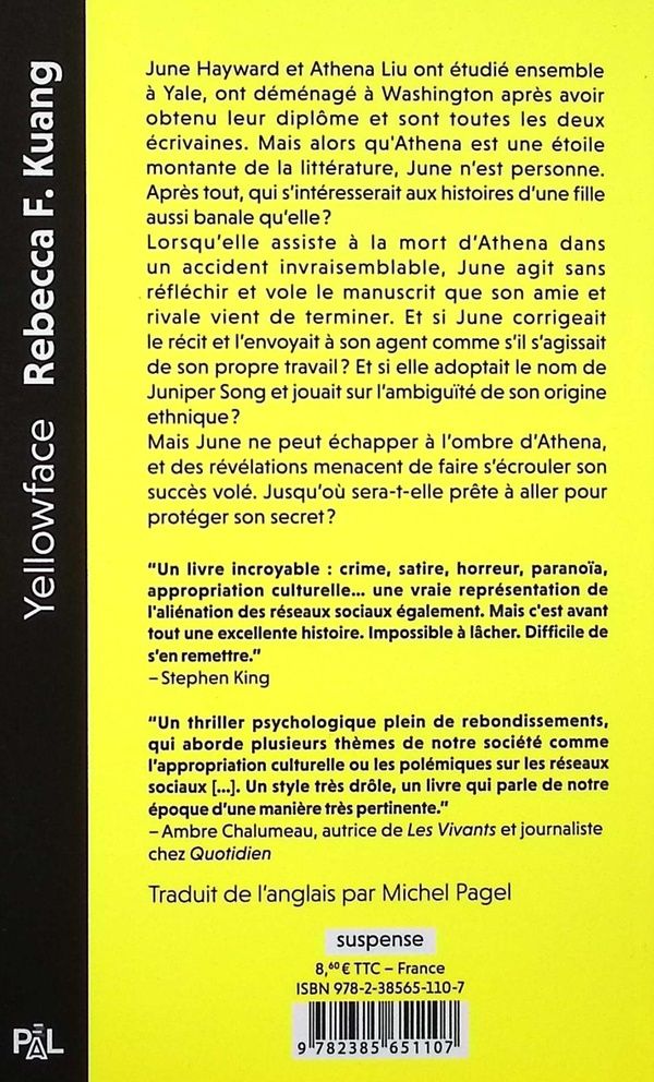 Quatrième de couverture de « YELLOWFACE (POCHE) »