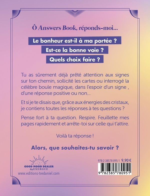 Quatrième de couverture de « Answers book pour se connecter aux pierres et aux cristaux »