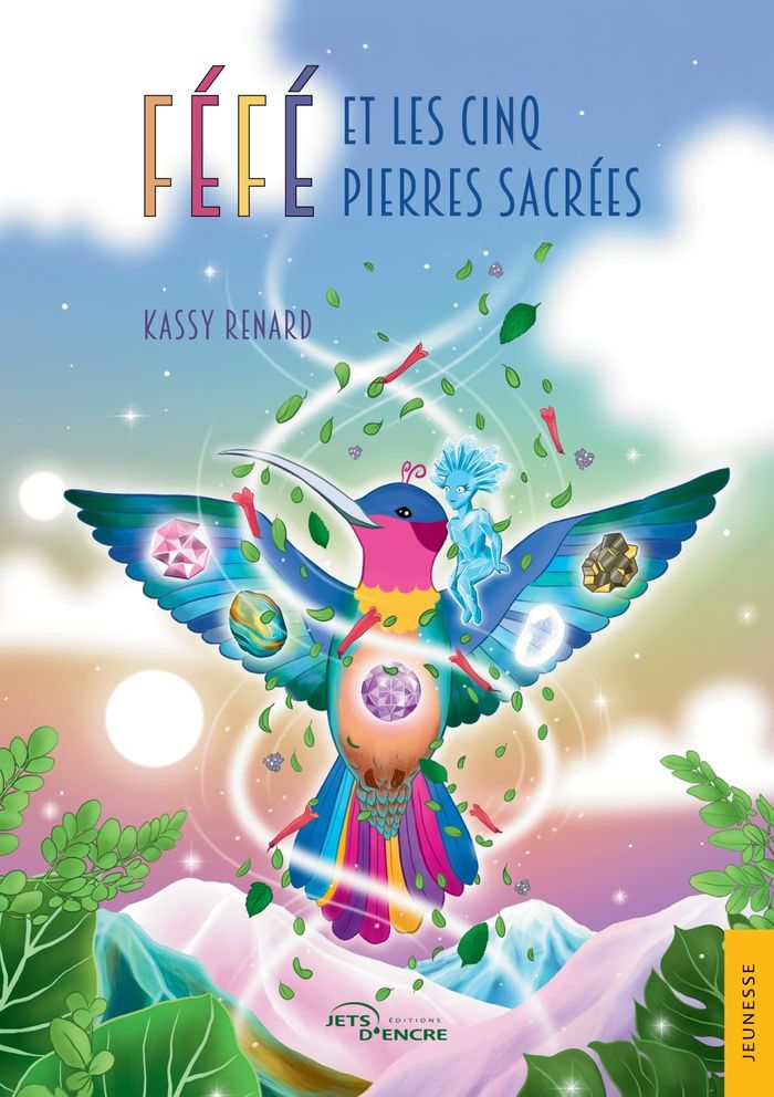 Couverture du livre « Féfé et les cinq pierres sacrées » de Kassy Renard, librairie Les Contes Infusés à Corte