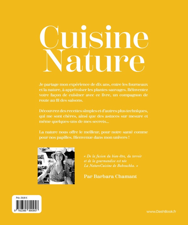 Quatrième de couverture de « Cuisine nature : 40 recettes végétales, créatives et gourmandes en accord avec les saisons »