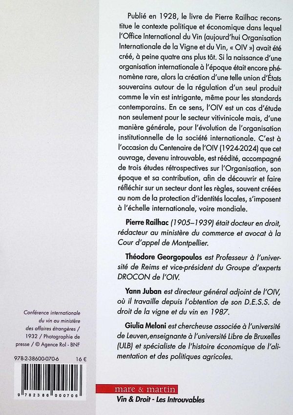 Quatrième de couverture de « L'Office international du vin »