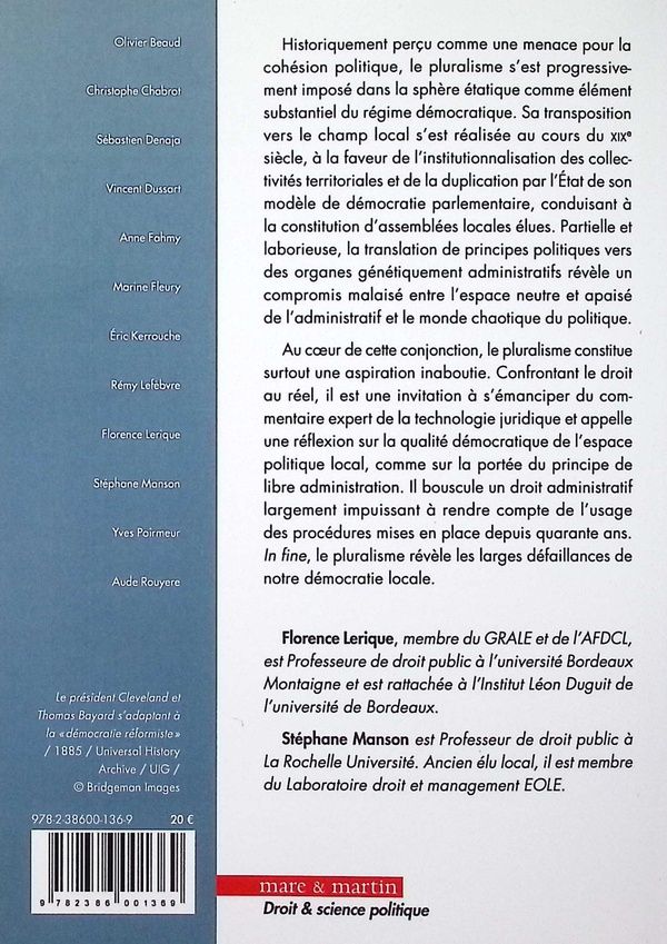 Quatrième de couverture de « Le pluralisme local »