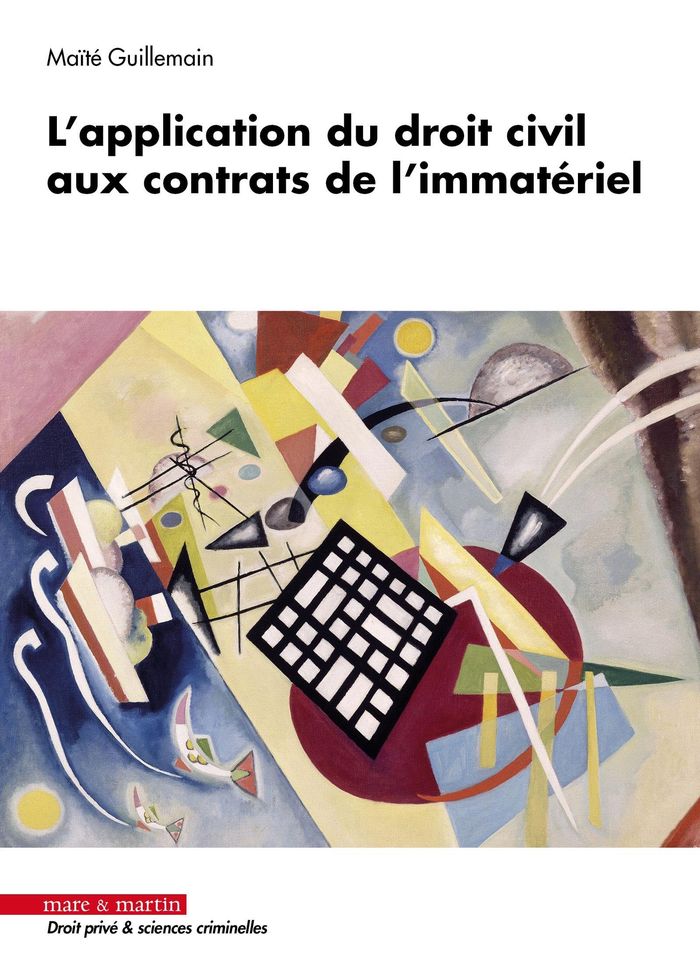 Couverture du livre « L'application du droit civil aux contrats de l'immatériel » de Maïté Guillemain, librairie Les Contes Infusés à Corte