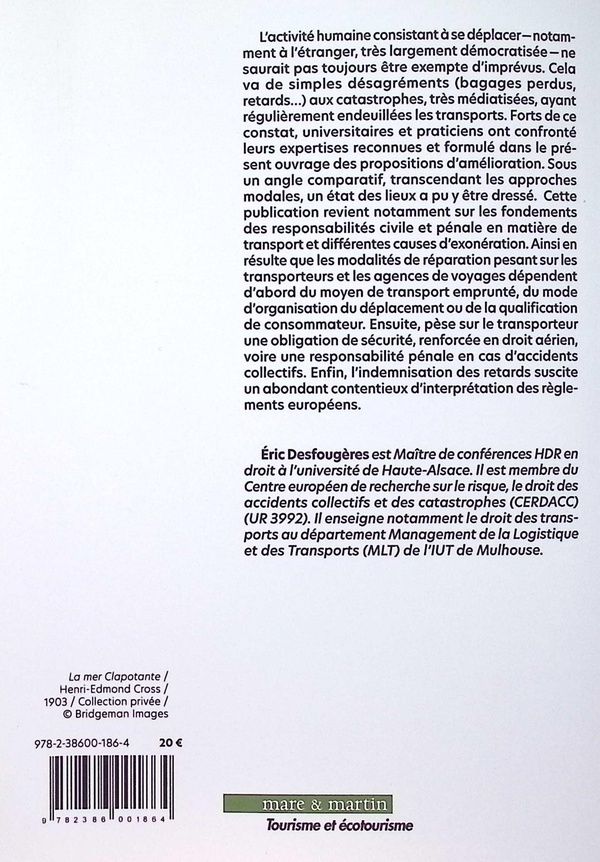 Quatrième de couverture de « Risques et voyages »