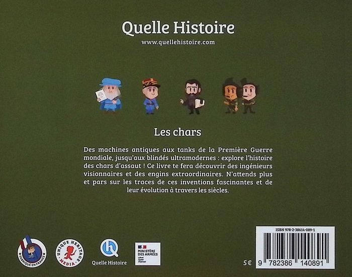 Quatrième de couverture de « Les chars : l'épopée des blindés »