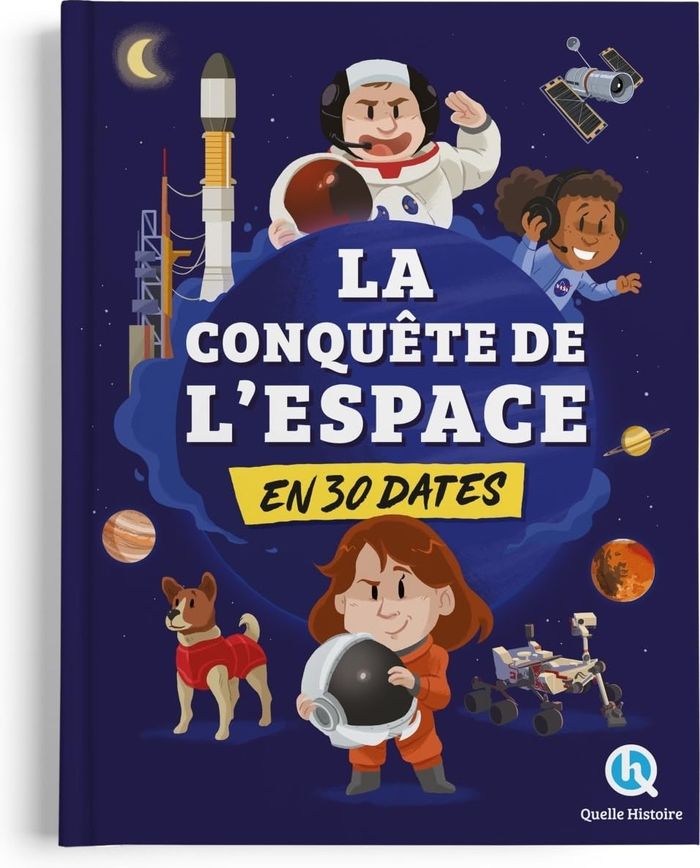 Couverture du livre « La conquête de l'espace : en 30 dates » de Marine Breuil-Salles, librairie Les Contes Infusés à Corte
