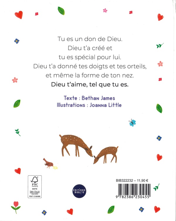 Quatrième de couverture de « Dieu est là ! : versets de la Bible pour les tout-petits »
