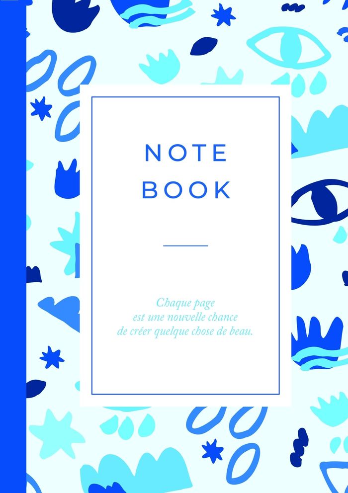 Couverture du livre « CARNET MOTIFS BLEU » de Editions Hello, librairie Les Contes Infusés à Corte