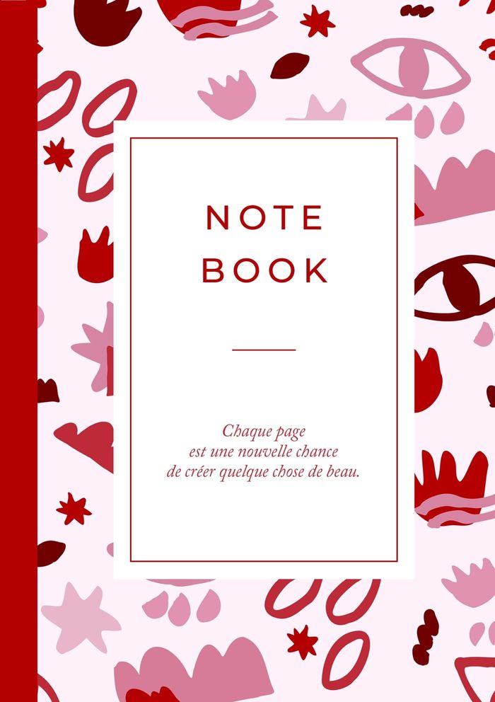 Couverture du livre « CARNET MOTIFS ROUGE » de Editions Hello, librairie Les Contes Infusés à Corte