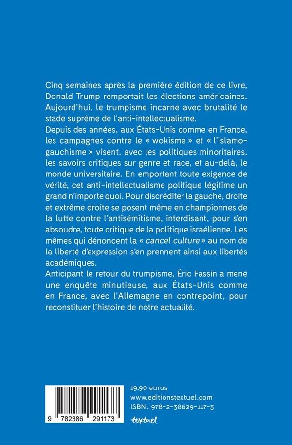 Quatrième de couverture de « Misère de l'anti-intellectualisme : du procès en wokisme au chantage à l'antisémitisme »