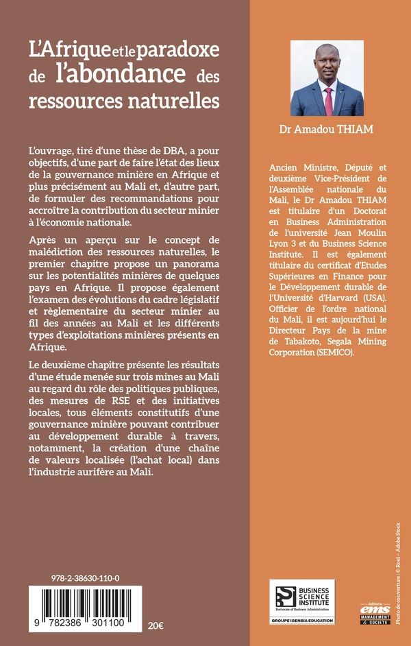 Quatrième de couverture de « L'Afrique et le paradoxe de l'abondance des ressources naturelles : de la création d'une chaîne de valeurs locale pour une industrie minière durable »