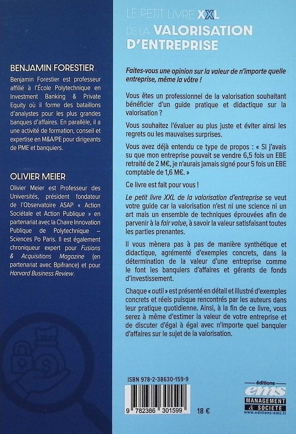 Quatrième de couverture de « Le petit livre XXL de la valorisation d'entreprise »