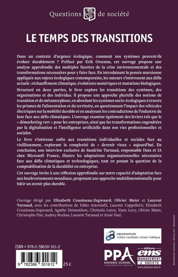 Quatrième de couverture de « Le temps des transitions »