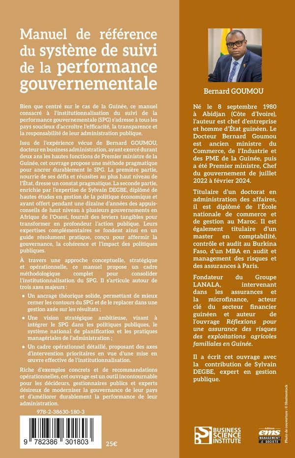 Quatrième de couverture de « Manuel de référence du système de suivi de la performance gouvernementale »