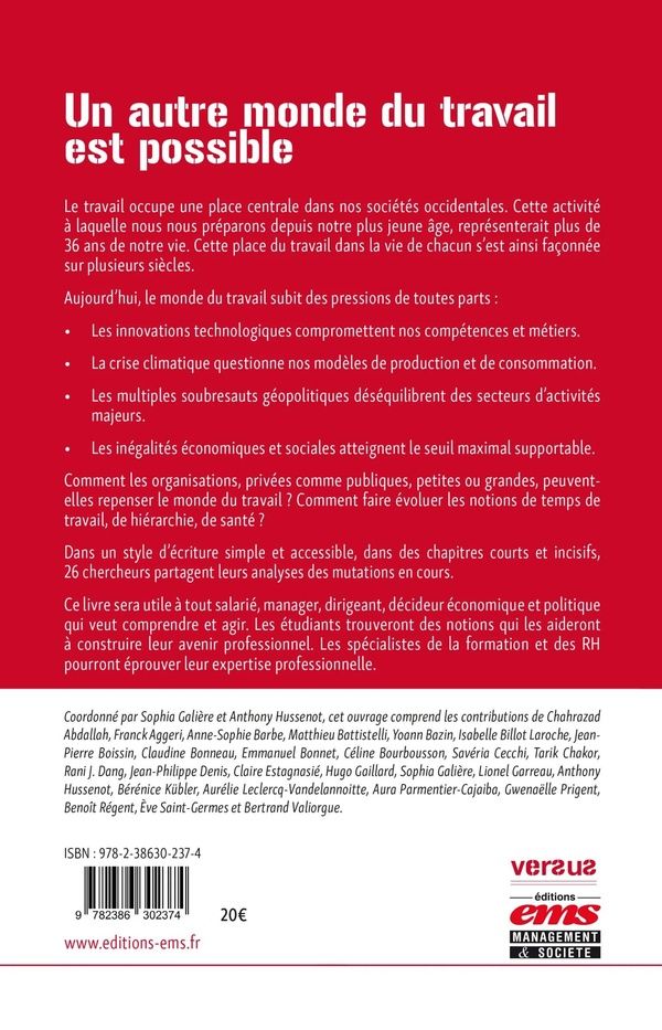 Quatrième de couverture de « Un autre monde du travail est possible »