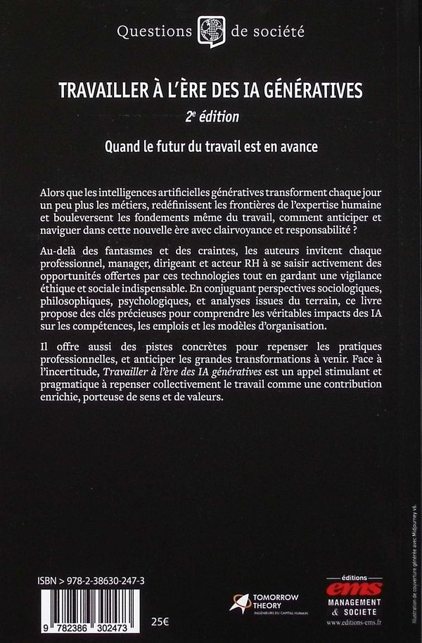 Quatrième de couverture de « Travailler à l'ère des IA génératives »