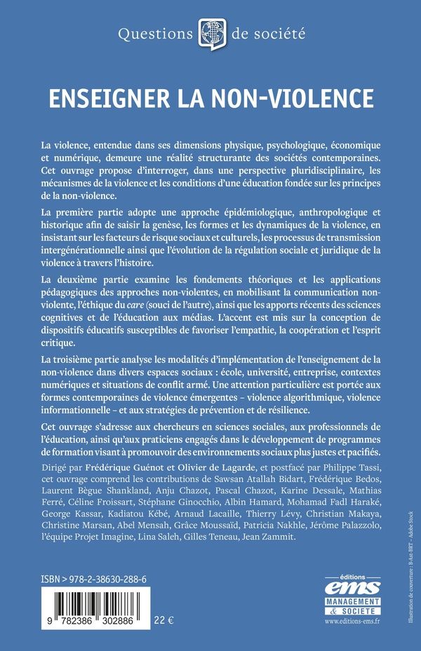Quatrième de couverture de « Enseigner la non-violence »