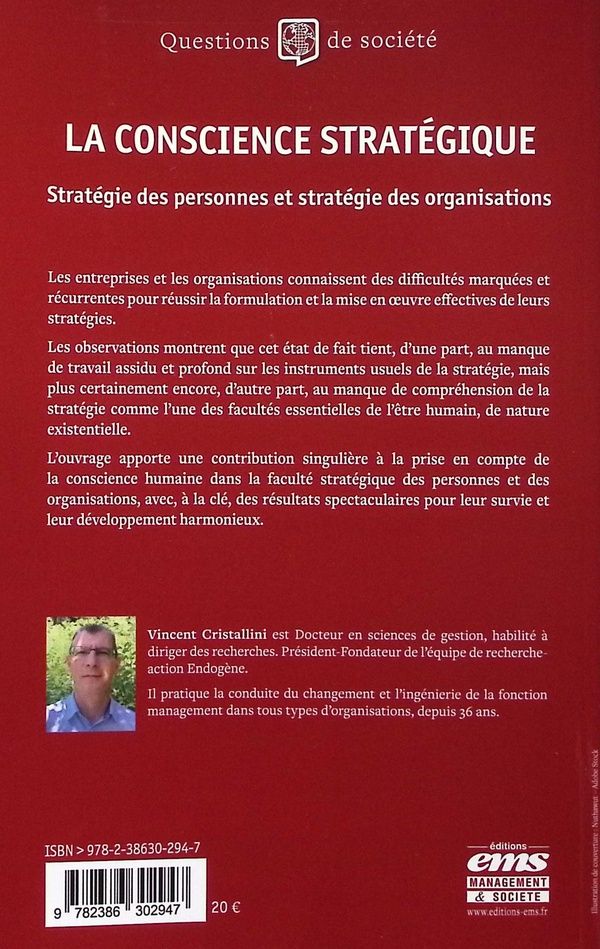Quatrième de couverture de « La conscience stratégique : stratégie des personnes et stratégie des organisations »