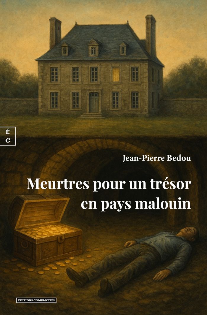 Couverture du livre « Meurtres pour un trésor en pays malouin : roman policier » de Jean-Pierre Bedou, librairie Les Contes Infusés à Corte